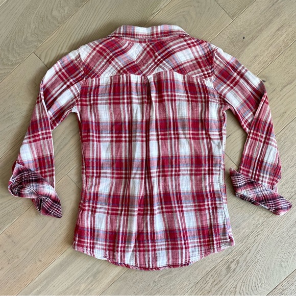 Rails Kendra gauze cotton double plaid long sleeve button-up shirt, size Medium - Picture 5 of 12